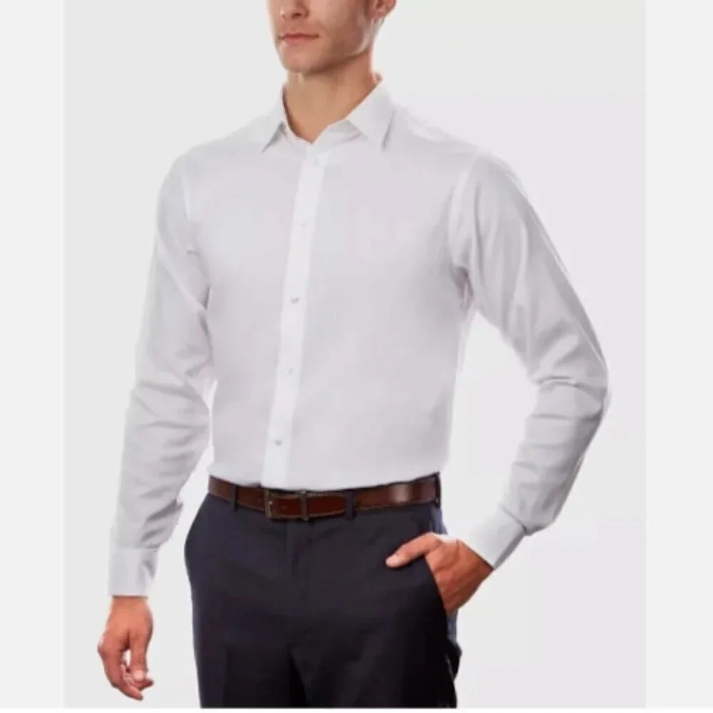 NEW Calvin Klein Mens XL White Active Performance Stretch Button down Shirt